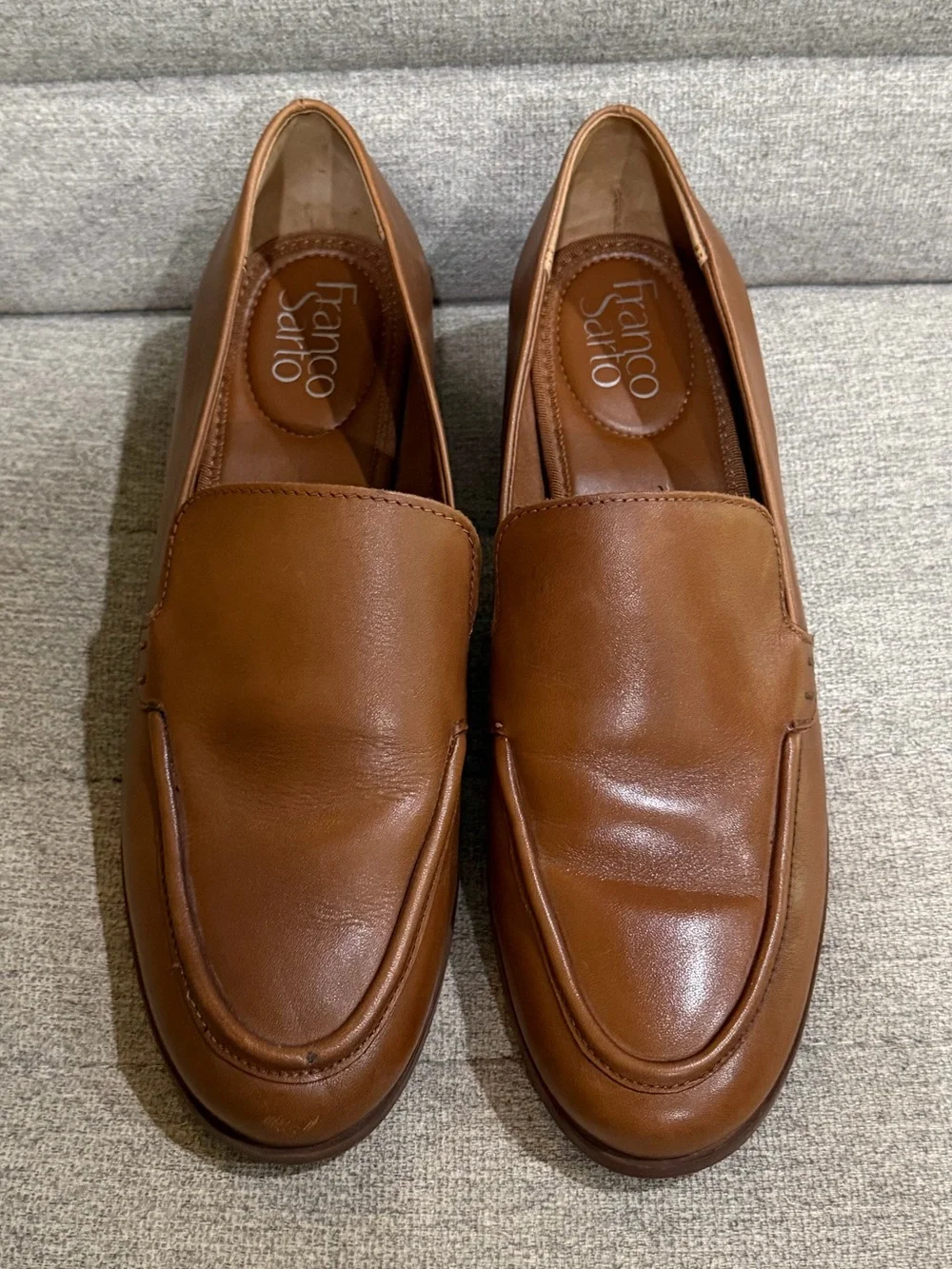 Franco Sarto Bocca Tobacco Brown Women's Tan Genuine Leather Slip-On Loafers